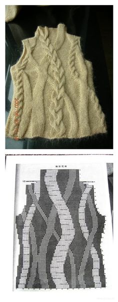 two pictures of different types of knitted clothing and the same type of knitting material