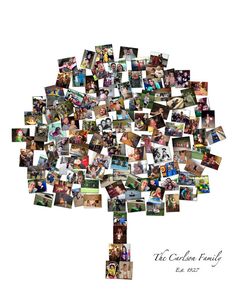 the collage family tree is made up of photos