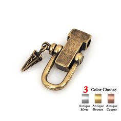 an antique brass plated metal clip with 3 colors choose from three different styles to choose from