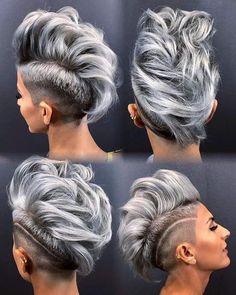 Shaved Hair Designs, Makeup Tip, Mohawk Hairstyles, Punk Hair, Funky Hairstyles, Short Hair Styles Pixie