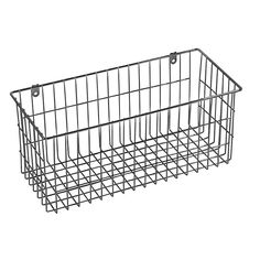 a metal wire basket on a white background