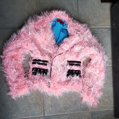 Vintage Tripp Nyc Pink Faux Fur Moto Jacket In Excellent Condition. Size Large Very Rare Fitted Pink Biker Jacket For Winter, Fitted Pink Outerwear With Faux Fur Trim, Pink Fitted Long Sleeve Biker Jacket, Pink Spring Outerwear With Faux Fur Trim, Vintage Tripp Nyc, Bad Barbie, Coats Vintage, Pink Faux Fur, Tripp Nyc