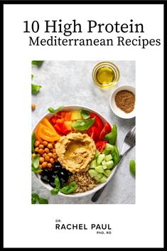 the cover of 10 high protein mediterraneann recipes