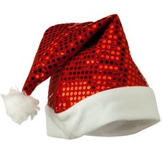 Red Sequin Santa HatMade of 100% polyester.One size fits most, fitting up to 7 1/2. Crown measures 13 inch deep and 11 1/2 inch wide.br />Brim measures 2 1/4 inches wide.Decorated with polka dot red sequins and white pom pom accented on the top of a hat.Thick, soft and warm material.Hand washable only.Imported.Available in different styles and colors. You'll definitely be the flashiest Santa Claus around town with our Red Sequin Santa Hat. Sequins run throughout the hat for a sparkly and shiny l Red Party Hat, One Size Fits Most, Red Adjustable Christmas Hat, Red Fitted Mini Hats For Winter, Adjustable Red Christmas Hat, Red Adjustable Holiday Hat, Adjustable Red Hats For Holiday, Adjustable Red Hat For Holiday, Red Christmas Cap, Red Winter Party Hat