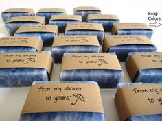 soap bars with hand written messages on them