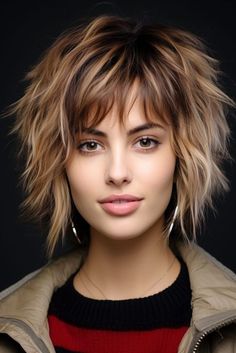 Spiky Hairstyles, Shaggy Bob Hairstyles, Shaggy Bob, Hairstyles Ideas, Modern Elegance, Bob Hairstyles, Short Hair, Bangs, Blonde