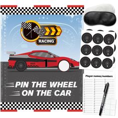 printable race car themed party pack