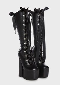 Witch Bunny, Lace Up Platform Boots, Metal Shoes, Pop Shoes, Thick High Heels, Gothic Shoes, Boots Zipper