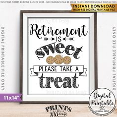 retirement is sweet please take a treat printable