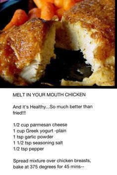 an iphone photo with the text pinterest on it, which reads mail in your mouth chicken breast 1 / 2