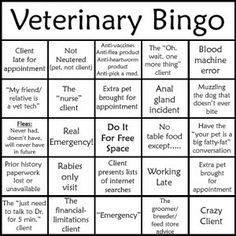 a black and white image with words written in it that read veterinary bingo, do it for free space