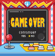 an old computer screen with the words game over on it