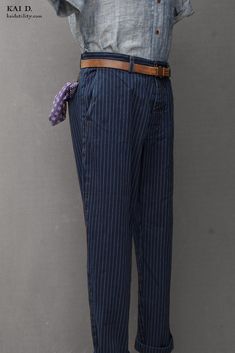 Made in enzyme washed wabash stripe cotton. Very comfortable. Bosun pants are our latest high waisted plain front model. Inspired by vintage 1910s naval work pants . Roomy around the tight with slight tapered legs. Size 30: Actual waist 32", inseam 31", bottom opening: 14 12" Size 32: Actual waist 34", inseam 31" , bottom opening: 15 1/2" Size 34: Actual waist 36", inseam 31" , bottom opening: 16 12" Size 36: Actual waist 38", inseam 31 1/2" , bottom opening: 17 12" Made in New York. Vintage Sailor, Japanese Cotton, Work Pants, Tapered Legs, Cotton Linen, Herringbone, Cotton Twill, Tights, Organic Cotton