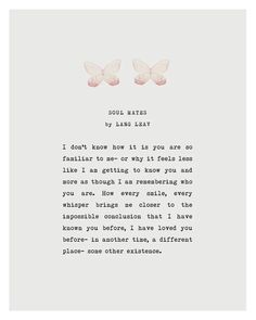 two butterflies sitting on top of a piece of paper with the words soul matters written in it