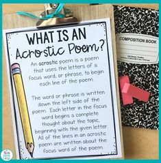 what is an acrostic poem? bulletin board with paper clips attached to it