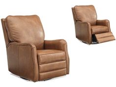 two brown recliners sitting next to each other