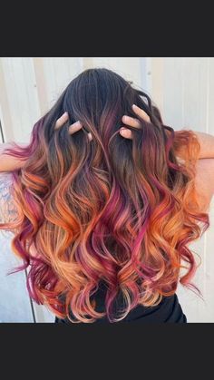 Halloween Hair Color Ideas, Halloween Hair Color, Sunset Hair, Inner Witch, Vivid Hair Color, Bold Hair Color, Bright Hair