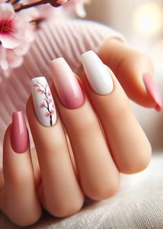 Nail Designs Easy, Gel Ombre, Light Colored Nails, Bday Nails, Pink Ombre Nails, Ombre Nail, Shoe Nails, Escape The Ordinary