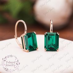 ❤Jewelry Details -Gold Type : Solid 10K Gold / Solid 14K Gold / Solid 18K Gold (Choose One in Material Option) -Center Stone: Lab Created Emerald 8*10mm, Approximately 3.24ct*2pcs Color: Green--- 5A Clarity: VVS Cut: Emerald Cut / 3EX Earring Width: 8mm Earring Length: 17.5mm SKU: YE0086 ~*-*~Purchase Guarantee: - All our jewelry is handmade, and each process is refined. - 14 Day Refund Guarantee. - All our products are Free Shipping. - Free Gift Box&Packing. ~*-*~Please contact us if you need service: 1. Ring Resizing. 2. Metal Change(PT950/10k/14k/18k White/Yellow/Rose Gold). 3. Engraving ring (less than 10 letter). 4. Accept customization. We believe that our quality, attention to detail, design and customer service make us stand out from the competition. If you have any questions, plea Emerald Cut Yellow Gold Earrings For Gift, 14k Gold Emerald Cut Earrings For Gift, Elegant Emerald Hoop Earrings For Anniversary, Anniversary Bridal Earrings In Yellow Gold, Elegant May Birthstone Hoop Earrings, Anniversary Yellow Gold Bridal Earrings, Fine Jewelry Bridal Earrings In 14k Gold, Fine Jewelry 14k Gold Bridal Earrings As Gift, 14k Gold Fine Jewelry Bridal Earrings As A Gift