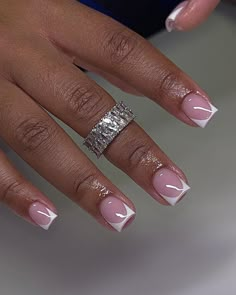 What French Tip Nails, Beautiful Gel Nails Designs, Short Nails Deep French, Short Short French Tip Acrylic Nails, Nails For Prom Short, Classic French Tip Nails Square Short, Very Short French Tip Acrylic Nails, Extra Short Acrylic Nails French Tip, Short French Nails Black Women