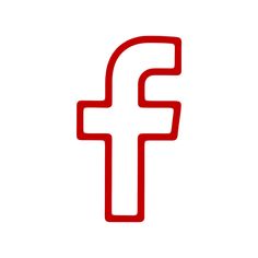 a red facebook logo with the letter f in it's center and bottom corner