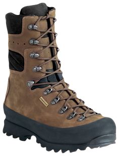 Built to handle extreme mountain terrain and climates, the Kenetrek Mountain Extreme 1000 Insulated Waterproof Hunting Boots for Men feature 10"H, 2.8mm-thick, premium full-grain leather uppers with seamless, 1-piece vamp construction for dependable abrasion and water resistance. Reinforced double and triple stitching offers lasting durability, while 7mm nylon midsoles deliver extra support with pack loads for exceptional comfort. 1000g Thinsulate Insulation keeps you comfortable and warm, even Abrasion-resistant Gore-tex Boots With Round Toe, Gore-tex Abrasion-resistant Boots With Round Toe, Abrasion-resistant Gore-tex Boots For Outdoor Work, Abrasion-resistant Gore-tex Waterproof Boots With Round Toe, Abrasion-resistant Gore-tex Hiking Boots, Abrasion-resistant Leather Hiking Work Boots, Abrasion-resistant Leather Work Boots For Hiking, Abrasion-resistant Leather Hiking Boots, Abrasion-resistant Gore-tex Boots For Outdoor Activities