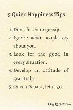 the five quick steps to happiness