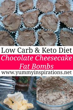 Chocolate Fat Bombs Recipe – The Best Easy 4 Ingredient Low Carb Keto Diet Fat Bomb Recipe – Chocolate cream cheese dessert tastes like a cheesecake but without carbs or sugar. Chocolate Cream Cheese Dessert, Recipe Low Carb, Chocolate Cheesecake Recipes, Low Carb Cheesecake, Fat Bomb, Desserts Keto, Fat Bomb Recipe, Keto Dessert Easy