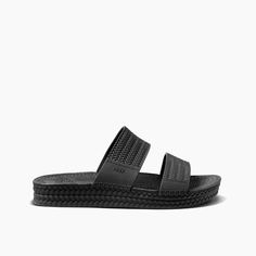 Women's Water Vista Slide Sandals in Black | REEF® Reef Water Vista, Fw 2022, Reef Sandals, Casual Sandals Womens, Stylish Footwear, Slides Women, Heritage Fashion, Slingback Sandals, White Sandals