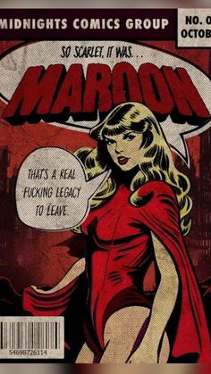 a comic book cover with a woman in a red dress and the title, marion