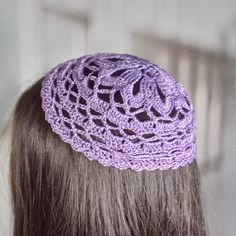 "Introducing the Gold Lace Women's Kippot: Explore our stunning collection of intricately designed Jewish kippahs made especially for women.  Our unique kippot blend tradition and style and modern aesthetics, making them the perfect accessory for various occasions such as birthdays, Passover, Rosh Hashanah, and even Christmas or simply as a heartfelt gift, these women's kippah make an exceptional choice.  Crafted with utmost care and attention to detail, our yarmulke guarantee a comfortable fit. At AmazingHeadwear, we understand the importance of hiddur mitzvah (the enhancement of Jewish ritual objects) and recognize the need for women to have exclusive kippot that reflect their personal taste.  Our women's kippot offer a touch of elegance and femininity with their beautiful gold lace desi Handmade Crochet Hat Gift, Handmade Crochet Hat Gift One Size, Adjustable Crochet Cap As Gift, Purple Hats As Gifts, Purple Hat As A Gift, Handmade Purple Hat As Gift, Handmade Purple Hat For Gift, Religious Symbols, Rosh Hashanah