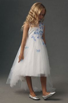 Princess Daliana Butterfly Tulle Flower Girl Dress Holy Communion Dresses, Tulle Flower Girl Dress, Princess Flower Girl Dresses, Tulle Flower Girl, Cute Dress Outfits, Tulle Flowers, Wedding Flower Girl Dresses, Wedding 2025, Flower Girl Dresses Tulle