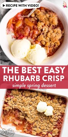 the best easy rhubarb crisp recipe for dessert