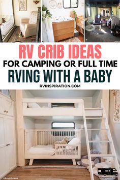 rv camper with bunk bed and baby in it