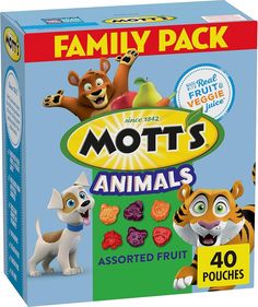 a box of mott's animals cookies