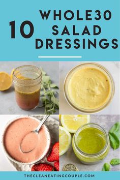 the top ten salad dressings with text overlay