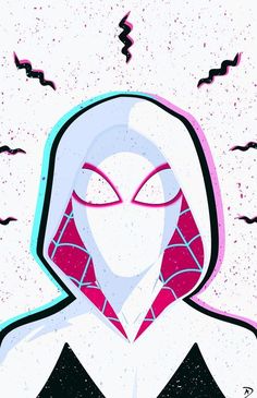 an illustration of a person wearing a hoodie with spider - man on it's face