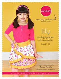 Lily Ruffle Skirt PDF Downloadable Pattern by MODKID... sizes 2T to 10 Girls included - Instant Download by modkid on Etsy https://www.etsy.com/listing/124296928/lily-ruffle-skirt-pdf-downloadable Easy Baby Blanket, Make Your Own Clothes, Skirt Patterns Sewing, Sewing Skirts, Rock Design, Easy Sewing Projects, Layered Skirt, Girl Pattern, Sewing For Kids