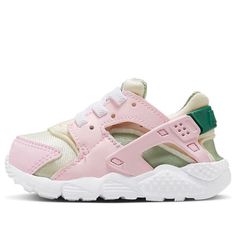 (TD) Nike Huarache Run 'Pink Green' DQ0519-600 (SNKR/Retro/Low Top/Wallace) Pink Sneakers With Laces For Spring, Huarache Run, Infant Girls, Nike Air Huarache, Air Huarache, Girls Sneakers, Nike Huarache, Kid Shoes, Low Top