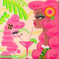 🩷 Happy Fluffy Friday! 🩷
Hope you have an extra fabulous weekend!
Pink Poodle Martini Girl.
Art prints and decor pillows available in my Shop 💋


#fridayvibes #retrostyle #pinkaesthetic #palmspringsart #palmspringsstyle #midmod Limeade Cocktail, Palm Springs Style, Art Comic