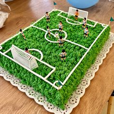 a cake that looks like a soccer field