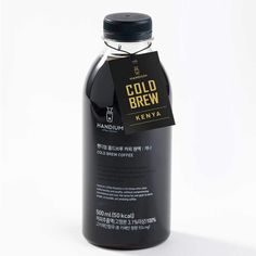 a bottle of cold brew is shown on a white background