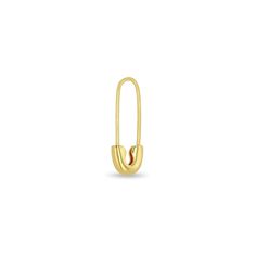 Single Zoë Chicco 14k Gold Safety Pin Threader Earring Everyday Safety Pin Single Earring, Gift Safety Pin Shaped Single Earring, Gold Safety Pin Shaped Brooch, Gold Safety Pin Shaped Brooch Jewelry, Jewelry Post, Stacked Jewelry, The Ear, Fabric Beads, Threader Earrings