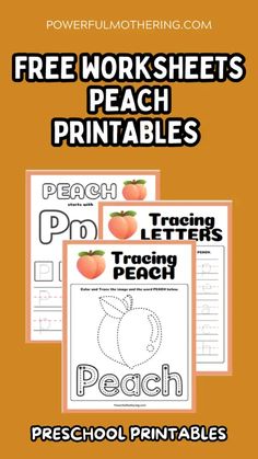 Free Worksheets Peach Printables Peach Crafts Preschool, Peach Crafts, Teacher Items, Crafts Preschool, Homeschooling Ideas, Free Worksheets