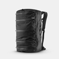 a large black backpack with straps on it