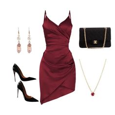 Dark Red Dress Outfit, Red Dress Gold Accessories, My Boss, Glam Dresses, Grace Kelly, Dress Outfit, Audrey Hepburn