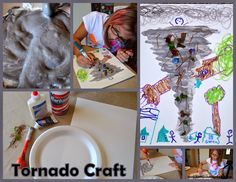 a collage of photos with children's drawings and artwork