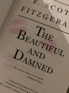 an open book with the title'the beautiful and damaged '