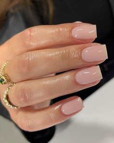 Nude Nail Designs, Subtle Nails, Basic Nails, Casual Nails, Work Nails, Short Square Acrylic Nails, Acrylic Nails Coffin Short