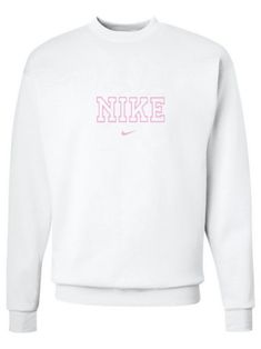 Pink Sweat, Cute Nike Outfits, Preppy Summer Outfits, Nike Crewneck, White Nike, Custom Hoodies, Baddie Outfits Casual, Logo Color, Nike Outfits